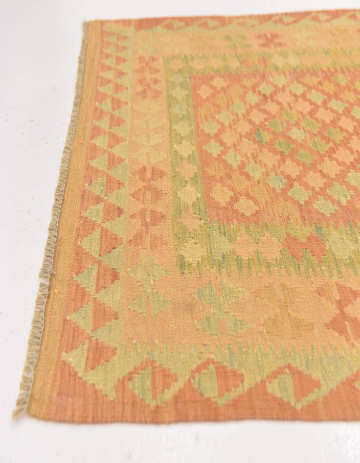 Detail image of 3' 2 x 5'  Hand Woven Kilim Waziri Wool Rug