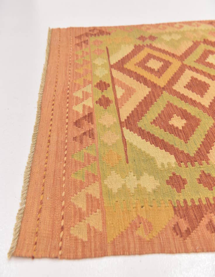Detail image of 3' 2 x 5'  Hand Woven Kilim Waziri Wool Rug