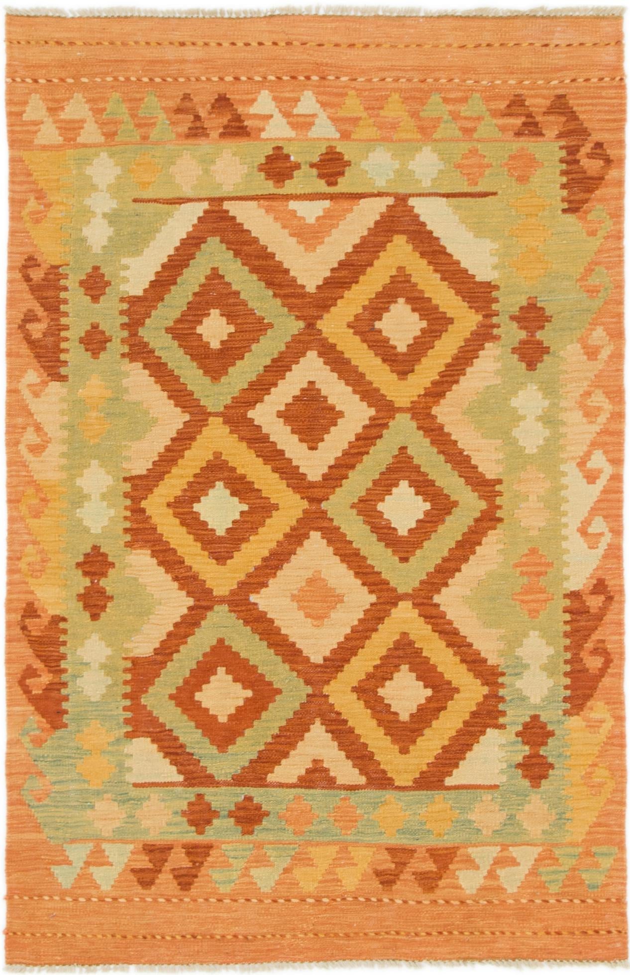 3' 2 x 5' Hand Woven Kilim Waziri Wool Rug