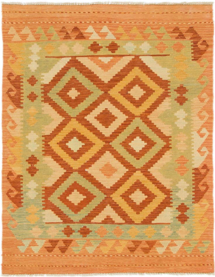 Detail image of 3' 2 x 5' Hand Woven Kilim Waziri Wool Rug