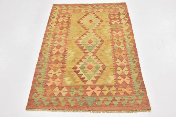 Detailansicht von 85cm x 125cm Handgewebt Kilim Waziri Wolle Teppich
