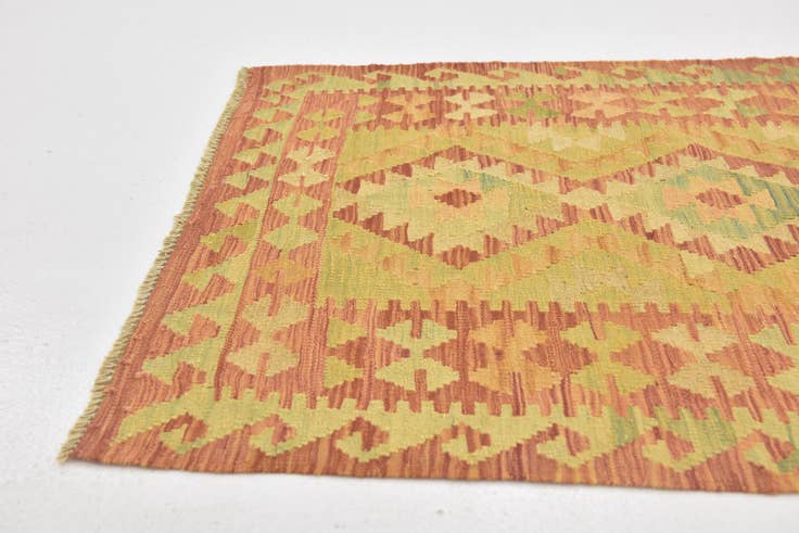 Detailansicht von 85cm x 125cm Handgewebt Kilim Waziri Wolle Teppich