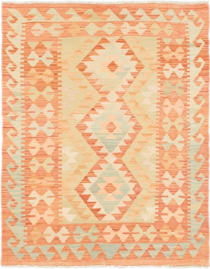 Detail image of 2' 9 x 4' 2 Hand Woven Kilim Waziri Wool Rug