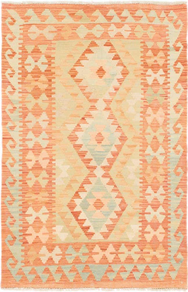 85cm x 125cm Handgewebt Kilim Waziri Wolle Teppich