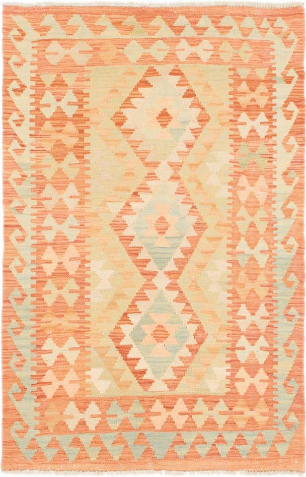 Detailansicht von 85cm x 125cm Handgewebt Kilim Waziri Wolle Teppich
