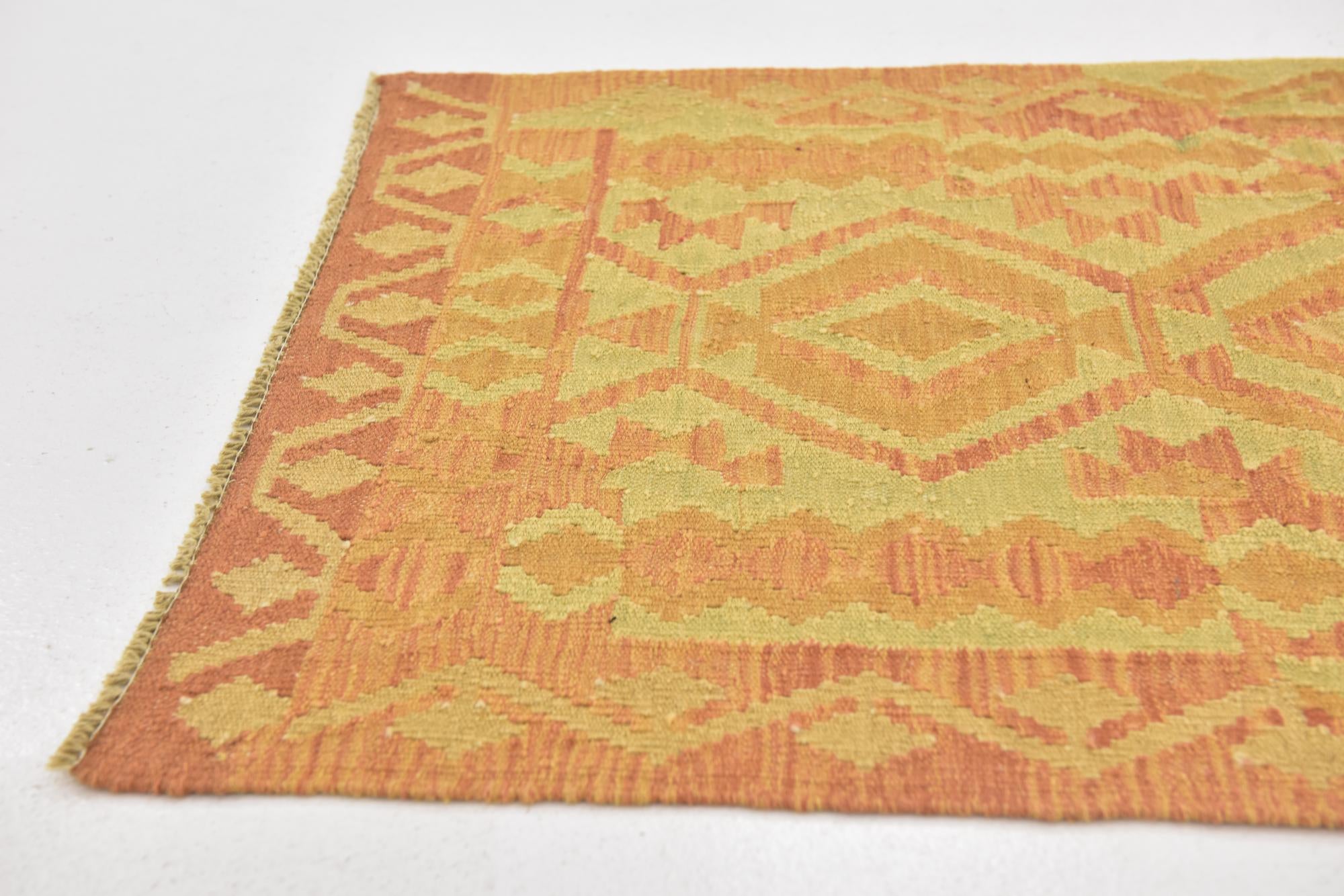 2' 8 x 4' Hand Woven Kilim Waziri Wool Rug