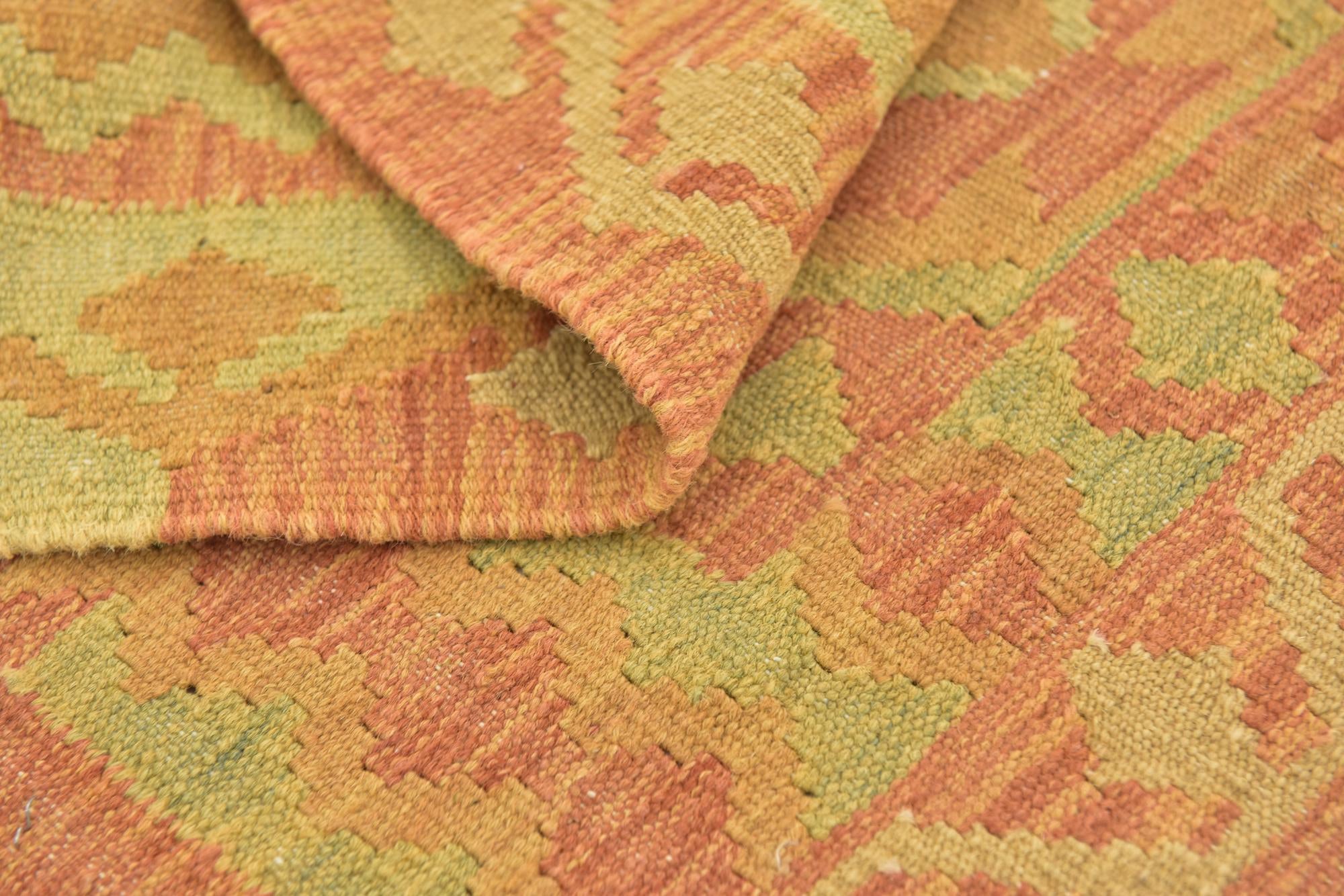 2' 8 x 4' Hand Woven Kilim Waziri Wool Rug
