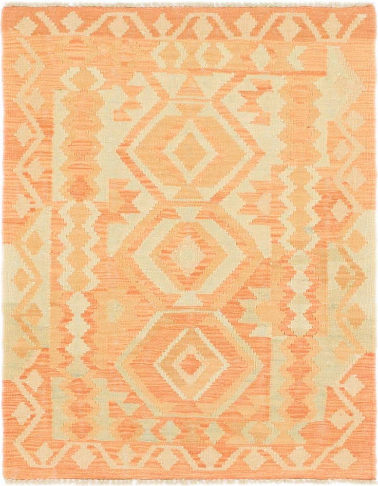 Detail image of 2' 8 x 4' Hand Woven Kilim Waziri Wool Rug