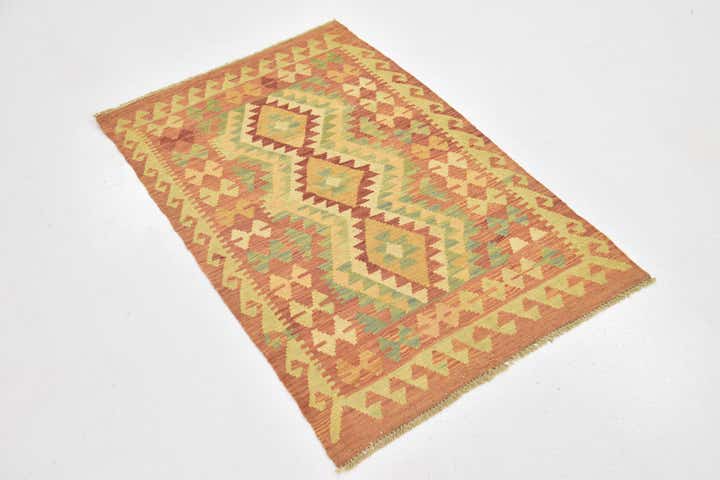 2' 9 x 4' 3 Hand Woven Kilim Waziri Wool Rug