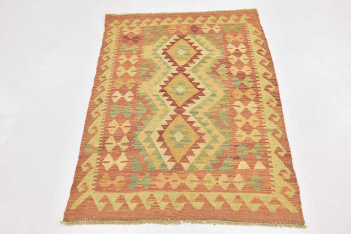 2' 9 x 4' 3 Hand Woven Kilim Waziri Wool Rug