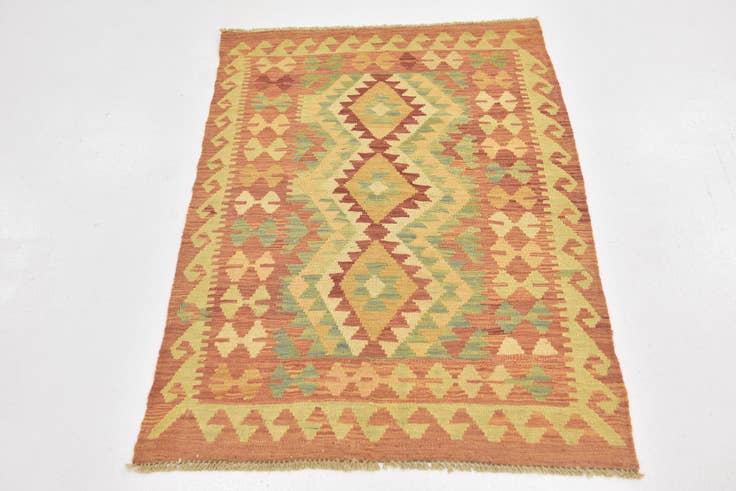 Detail image of 2' 9 x 4' 3 Hand Woven Kilim Waziri Wool Rug