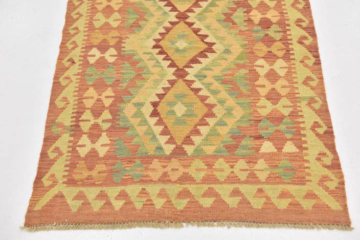 Detail image of 2' 9 x 4' 3 Hand Woven Kilim Waziri Wool Rug