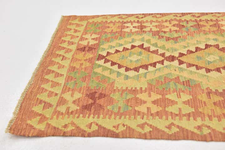 2' 9 x 4' 3 Hand Woven Kilim Waziri Wool Rug