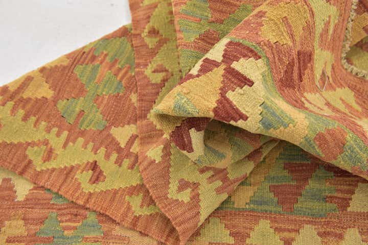 2' 9 x 4' 3 Hand Woven Kilim Waziri Wool Rug