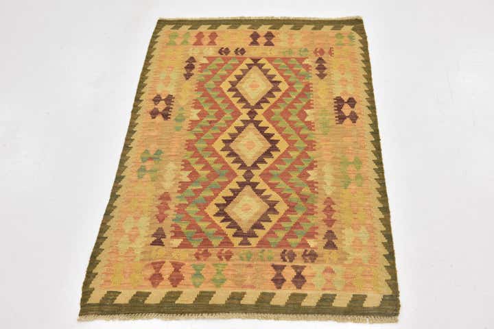 80cm x 130cm Handgewebt Kilim Waziri Wolle Teppich