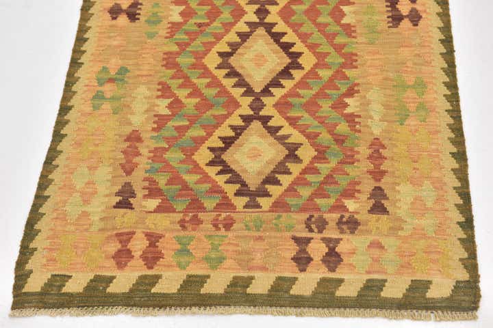 80cm x 130cm Handgewebt Kilim Waziri Wolle Teppich