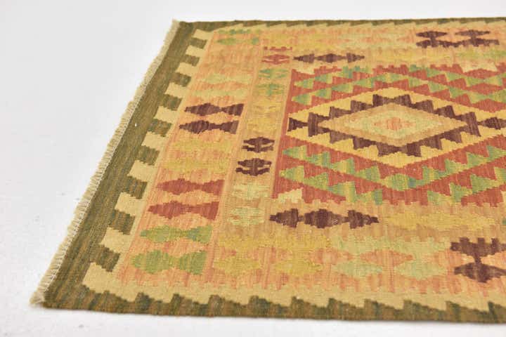 80cm x 130cm Handgewebt Kilim Waziri Wolle Teppich