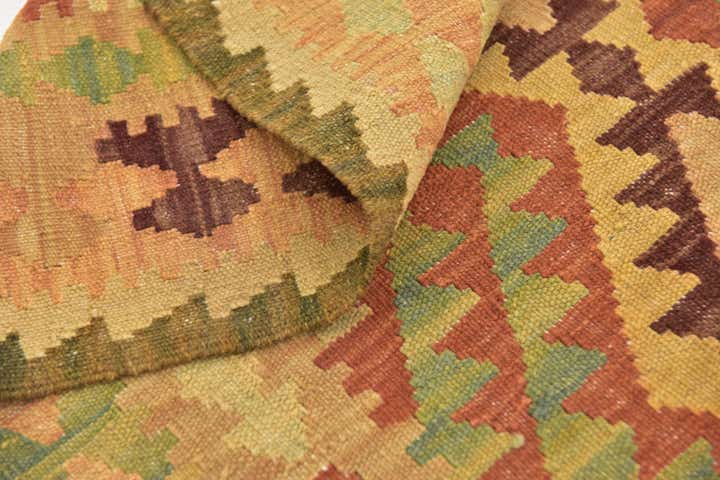 80cm x 130cm Handgewebt Kilim Waziri Wolle Teppich