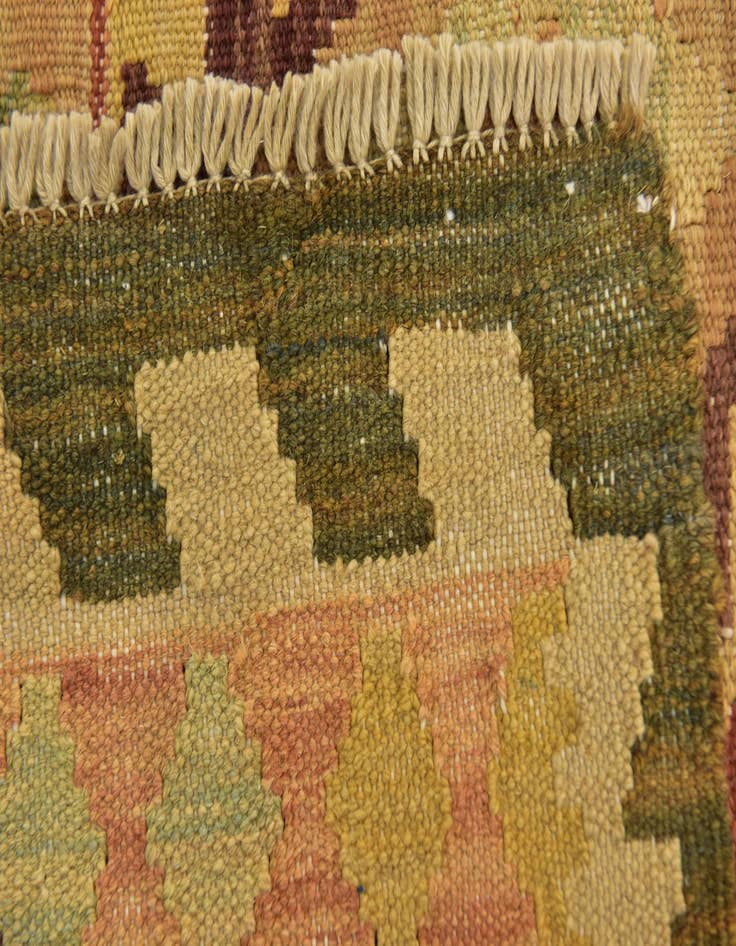 Detail image of 2' 8 x 4' 3  Hand Woven Kilim Waziri Wool Rug
