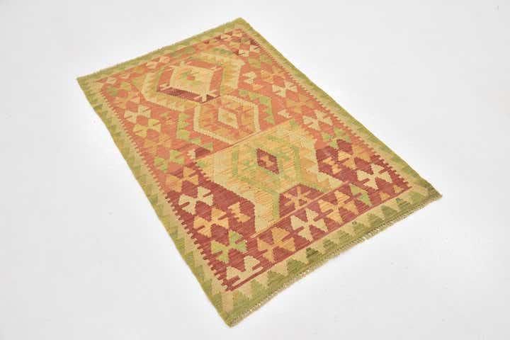 2' 8 x 4' Hand Woven Kilim Waziri Wool Rug