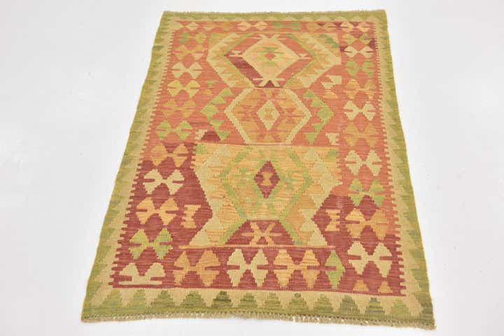 2' 8 x 4' Hand Woven Kilim Waziri Wool Rug
