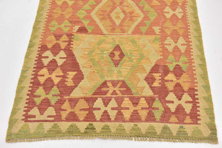 2' 8 x 4' Hand Woven Kilim Waziri Wool Rug