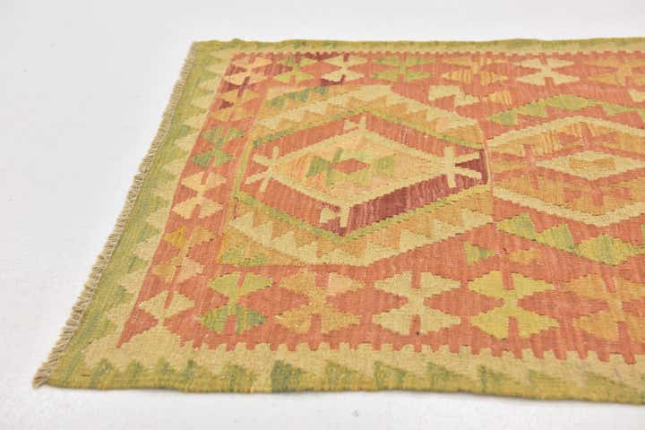 2' 8 x 4' Hand Woven Kilim Waziri Wool Rug