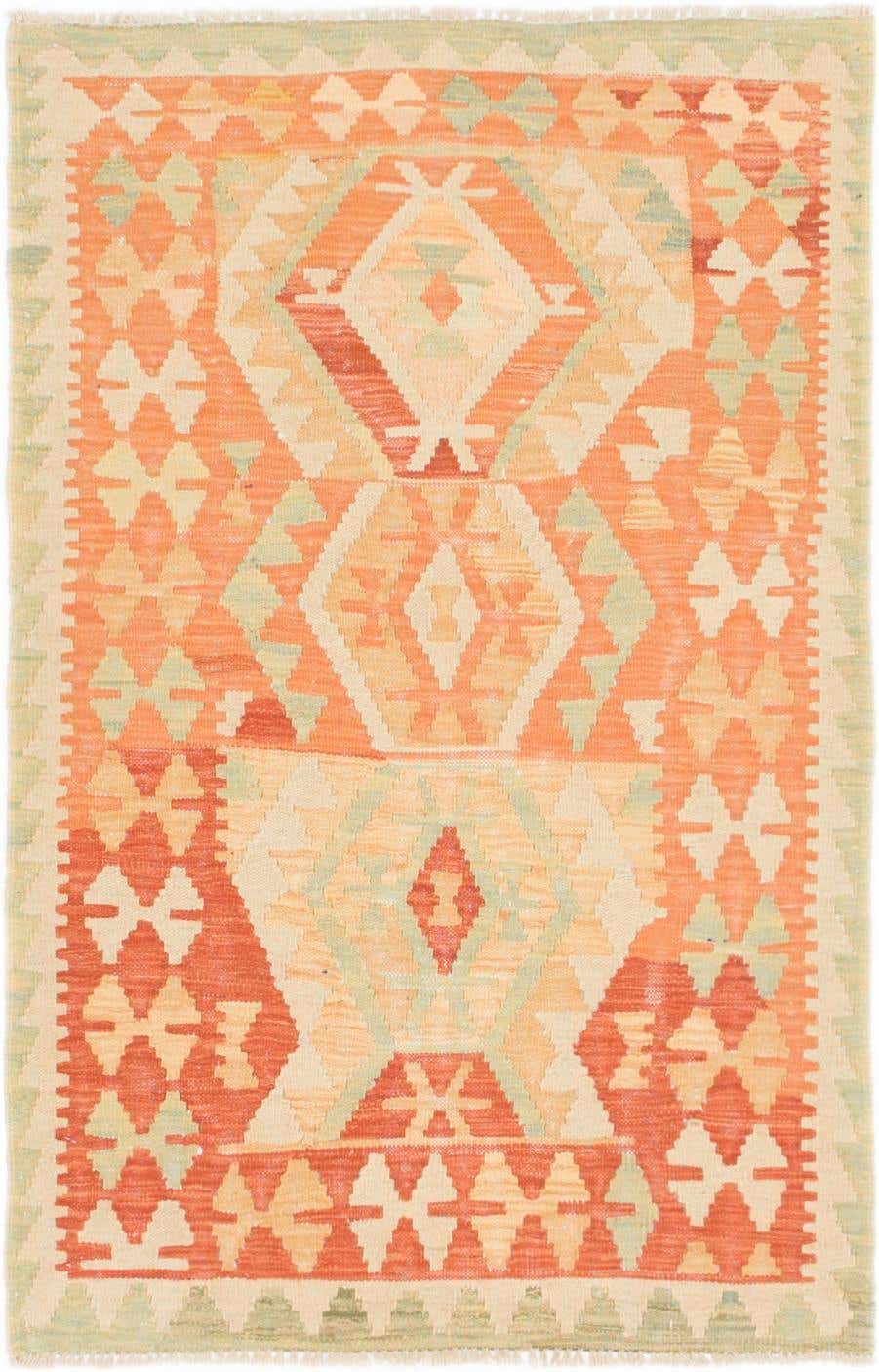 2' 8 x 4' Hand Woven Kilim Waziri Wool Rug