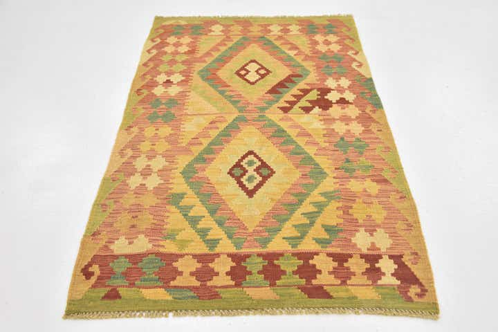 2' 8 x 4' 8 Hand Woven Kilim Waziri Wool Rug