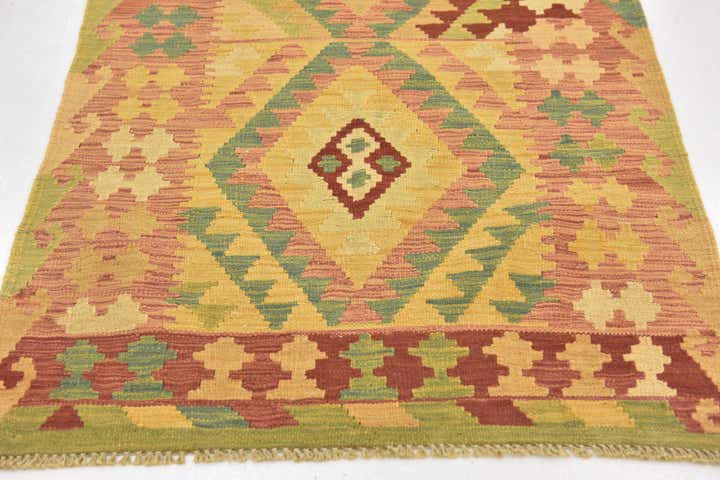 2' 8 x 4' 8 Hand Woven Kilim Waziri Wool Rug