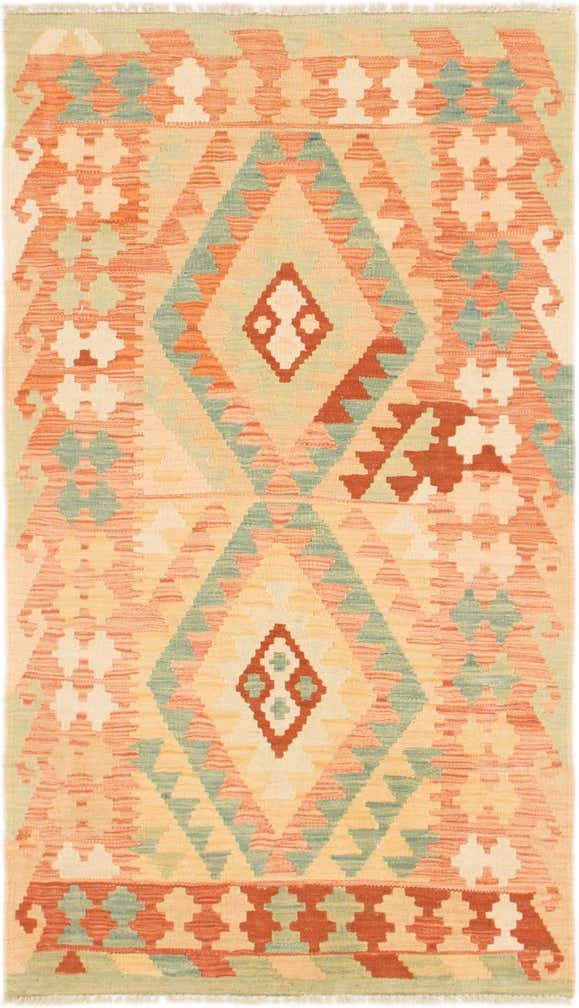 2' 8 x 4' 8 Hand Woven Kilim Waziri Wool Rug