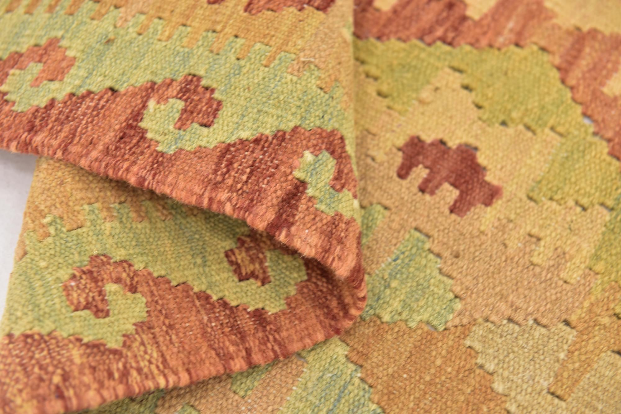 2' 5 x 4' 2 Hand Woven Kilim Waziri Wool Rug