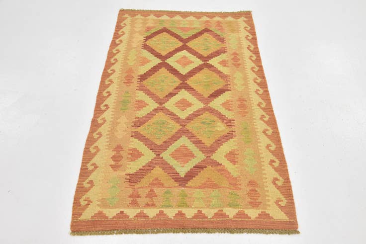 Detail image of 2' 5 x 4' 4 Hand Woven Kilim Waziri Wool Rug