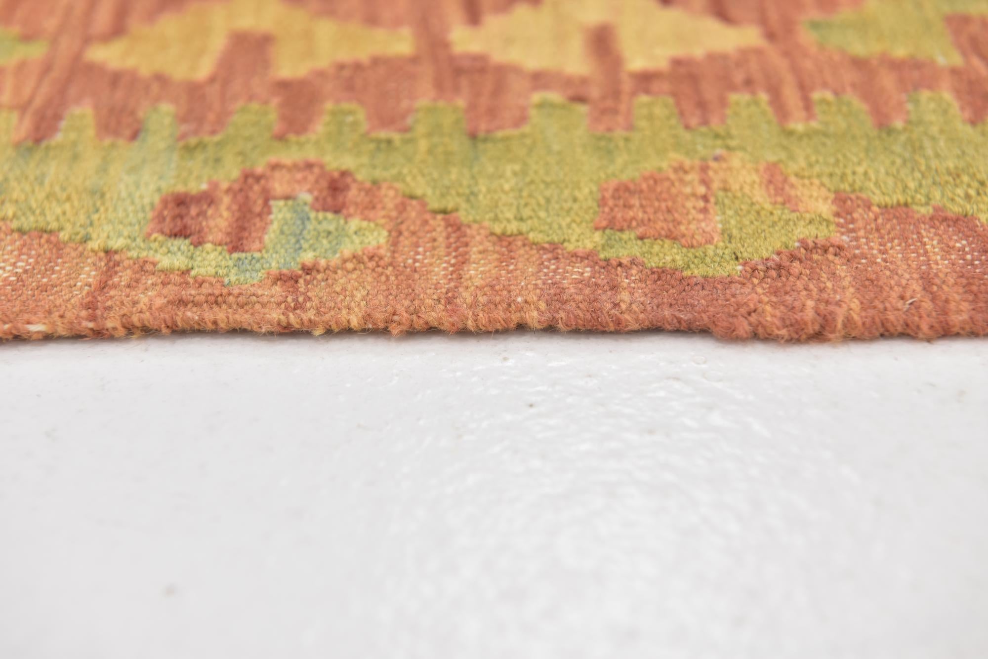 2' 9 x 4' Hand Woven Kilim Waziri Wool Rug