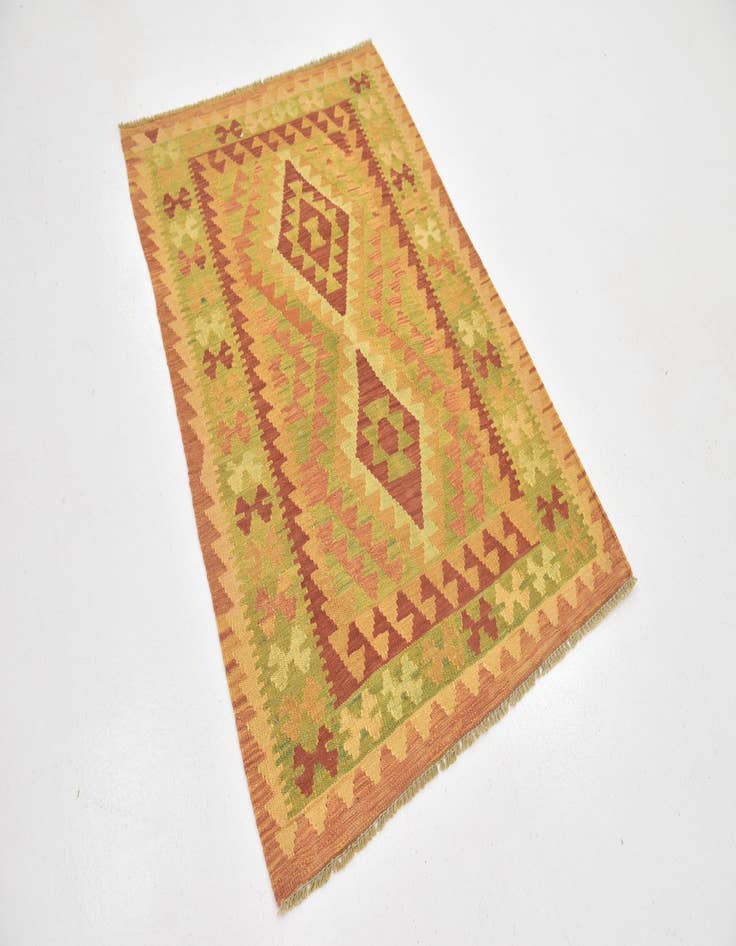 Detail image of 3' x 4' 3 Hand Woven Kilim Waziri Wool Rug