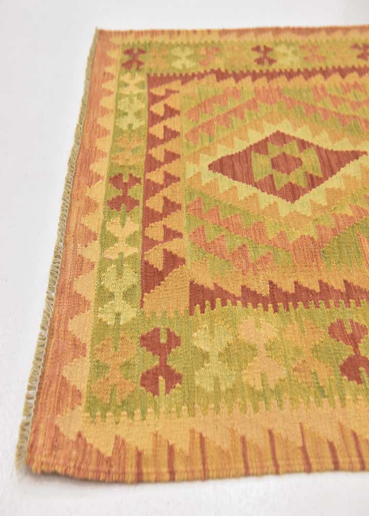 3' x 4' 3 Hand Woven Kilim Waziri Wool Rug