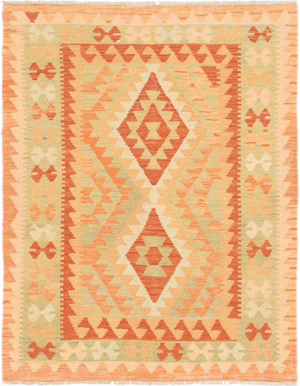 3' x 4' 3 Hand Woven Kilim Waziri Wool Rug