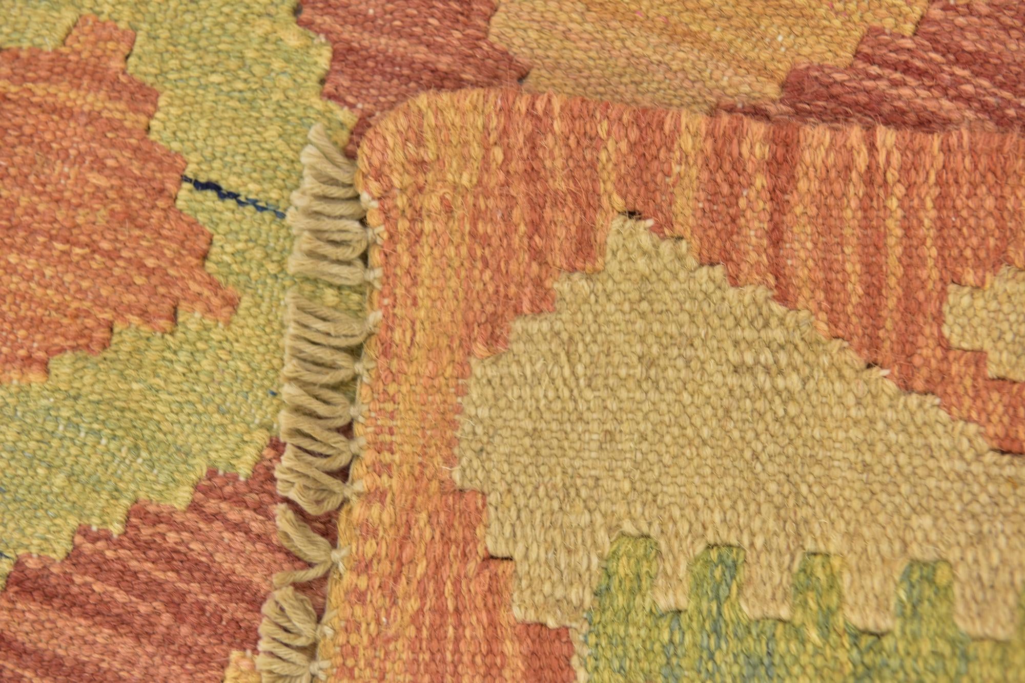 2' 9 x 4' 2 Hand Woven Kilim Waziri Wool Rug