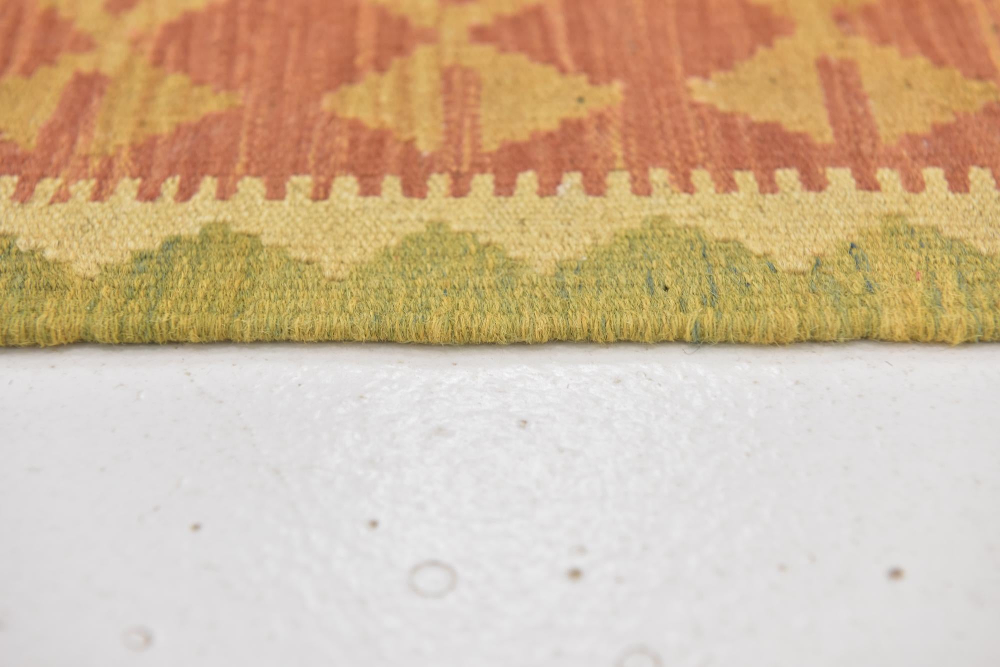 2' 6 x 4' 2 Hand Woven Kilim Waziri Wool Rug