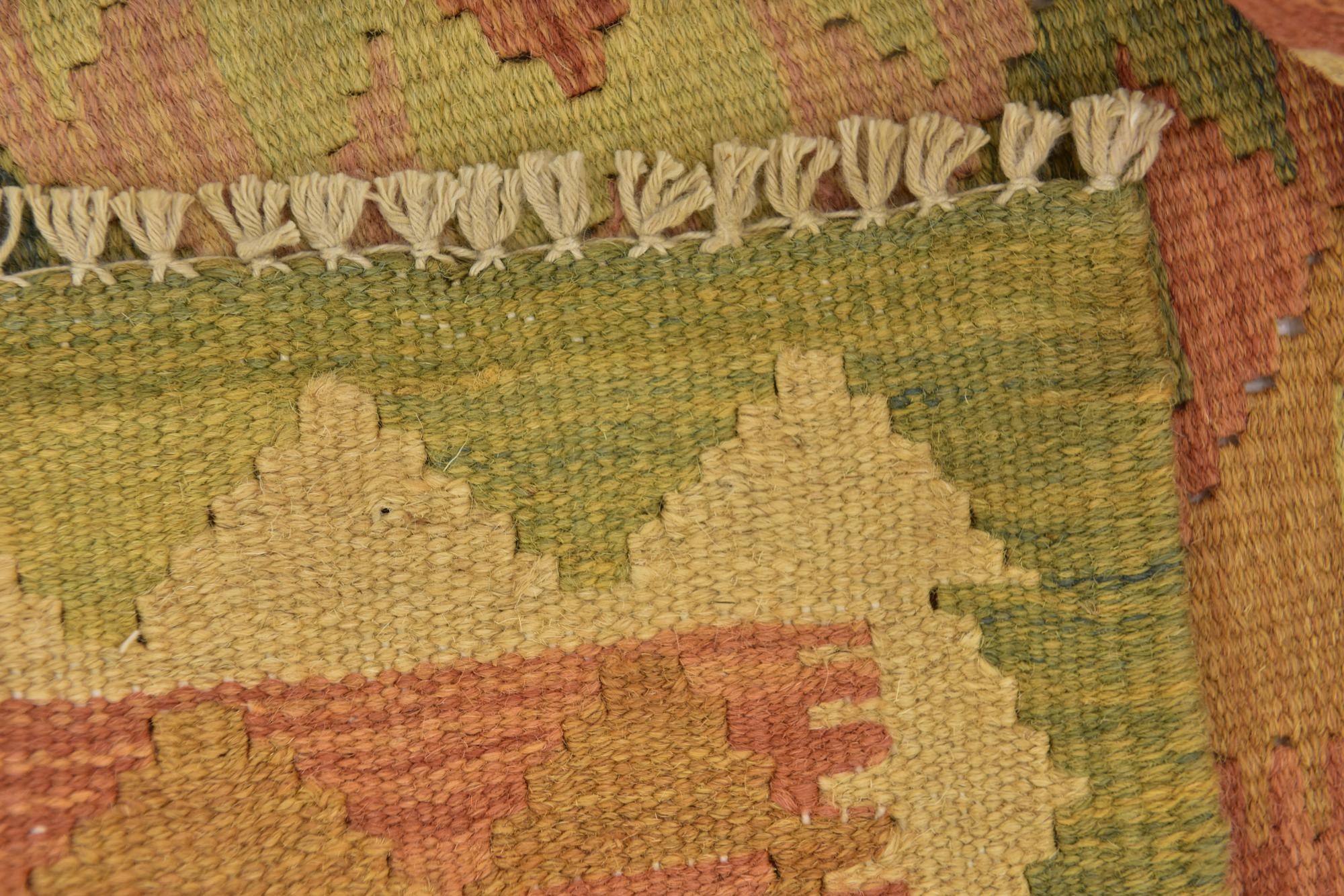2' 6 x 4' 2 Hand Woven Kilim Waziri Wool Rug