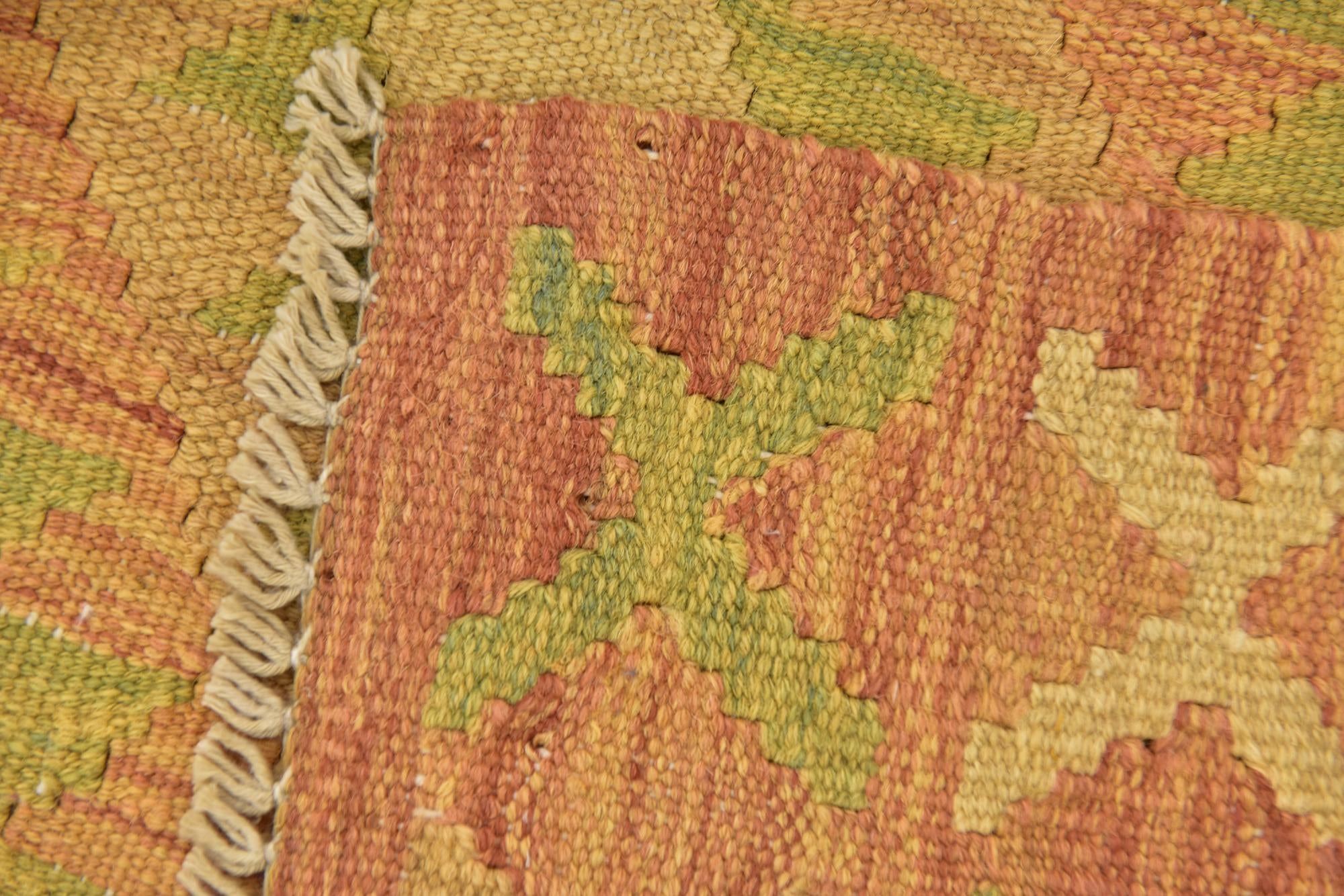 2' 6 x 4' Hand Woven Kilim Waziri Wool Rug