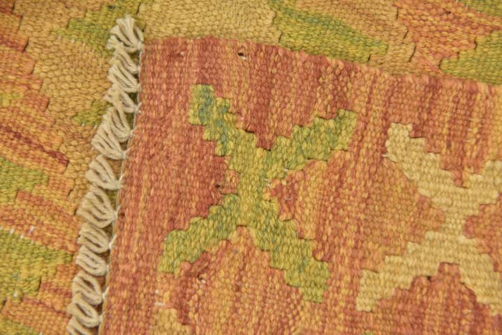 2' 6 x 4' Hand Woven Kilim Waziri Wool Rug