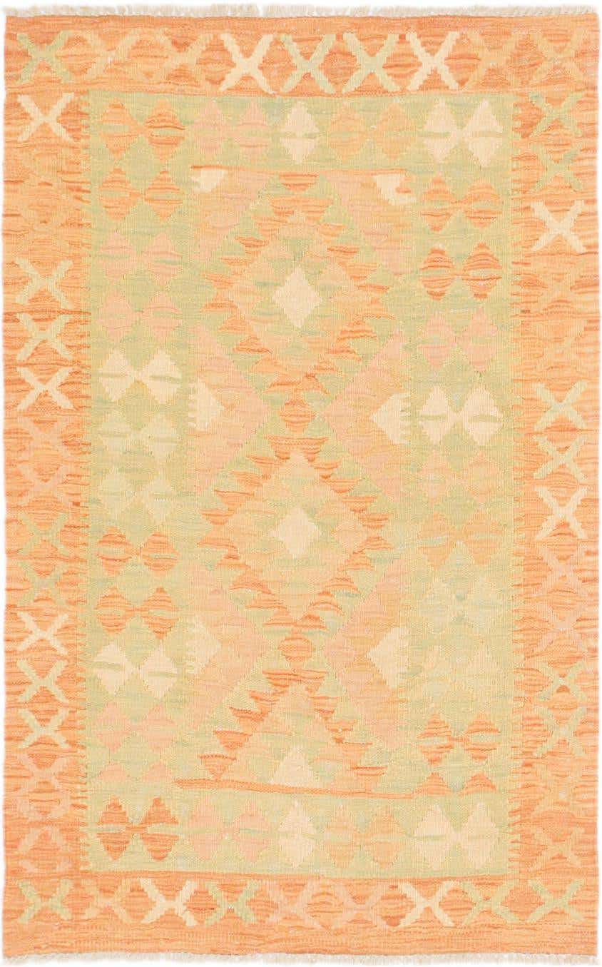 2' 6 x 4' Hand Woven Kilim Waziri Wool Rug