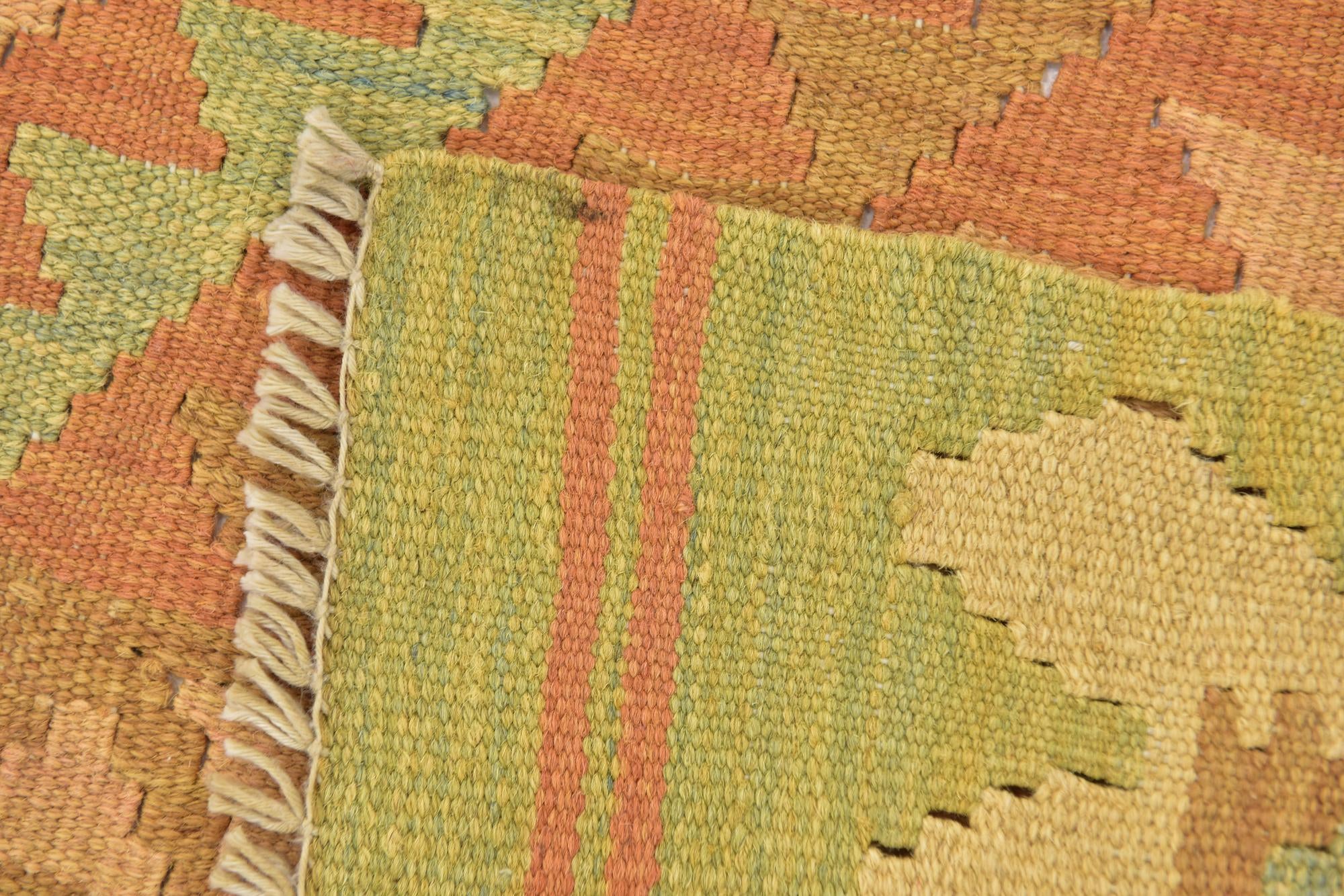 3' 3 x 4' 9 Hand Woven Kilim Waziri Wool Rug