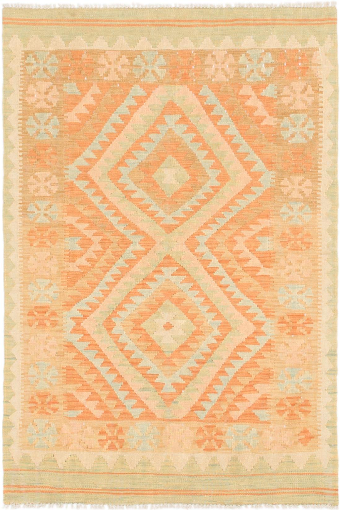 3' 3 x 4' 9 Hand Woven Kilim Waziri Wool Rug