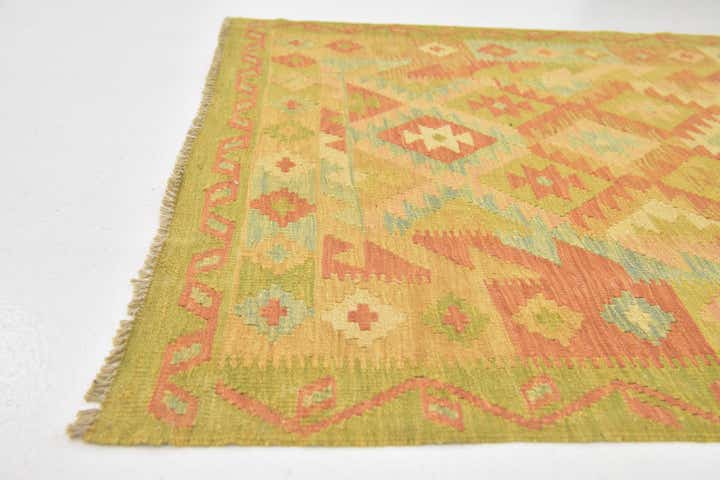 3' 6 x 5' 4 Hand Woven Kilim Waziri Wool Rug