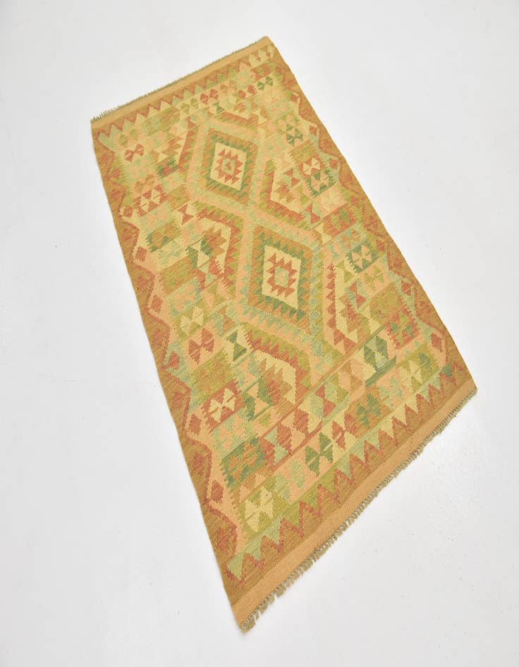 Detail image of 3' 3 x 4' 10  Hand Woven Kilim Waziri Wool Rug