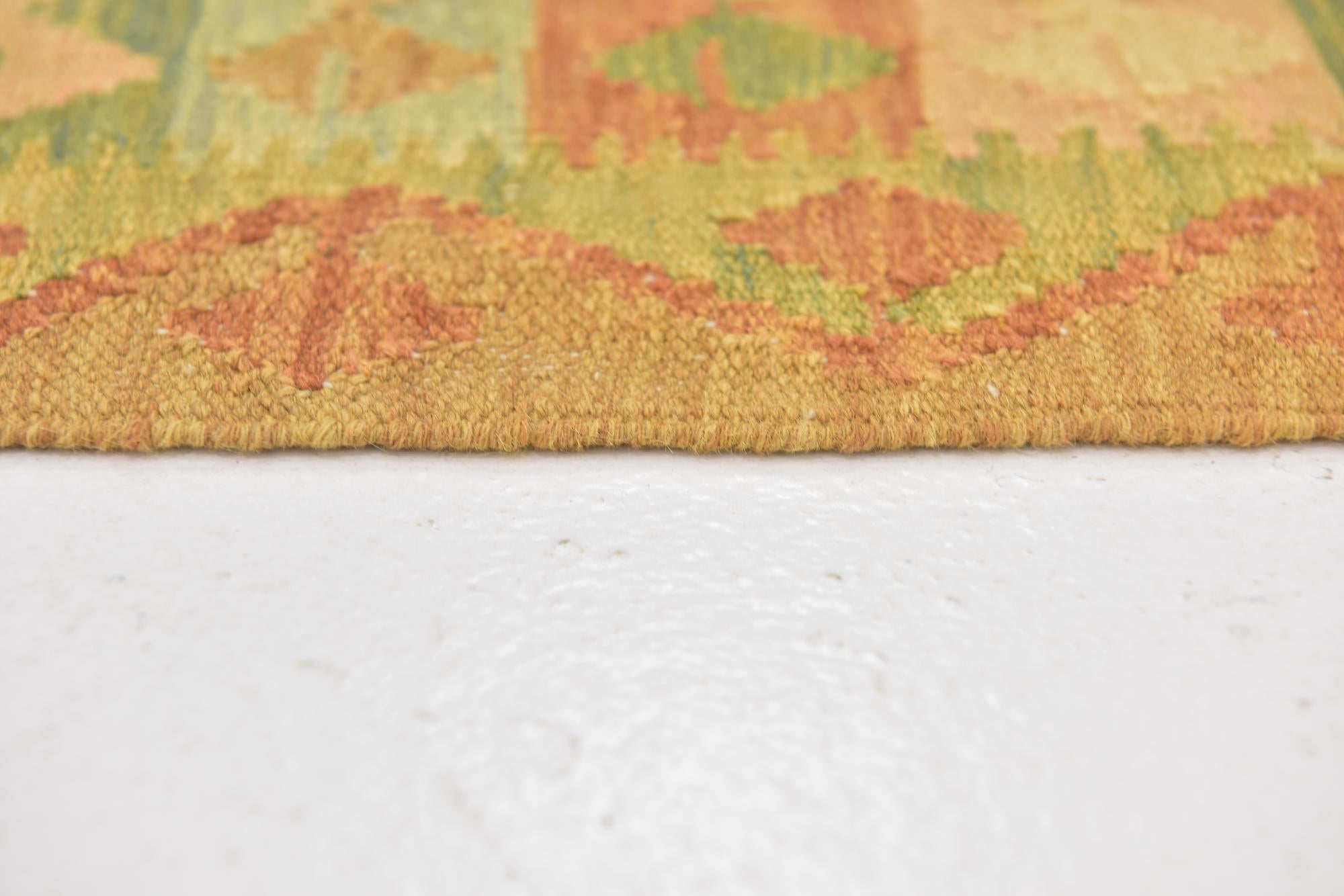 3' 3 x 4' 10 Hand Woven Kilim Waziri Wool Rug