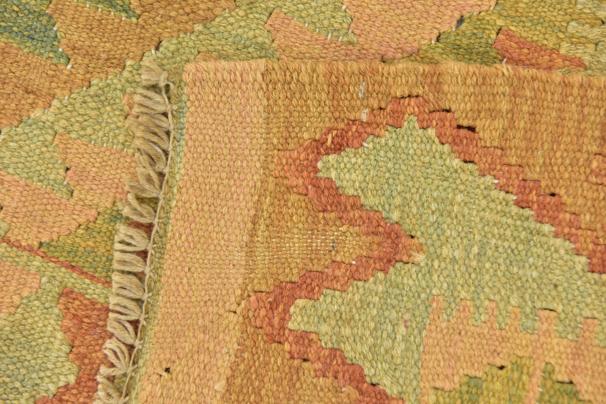 3' 3 x 4' 10 Hand Woven Kilim Waziri Wool Rug