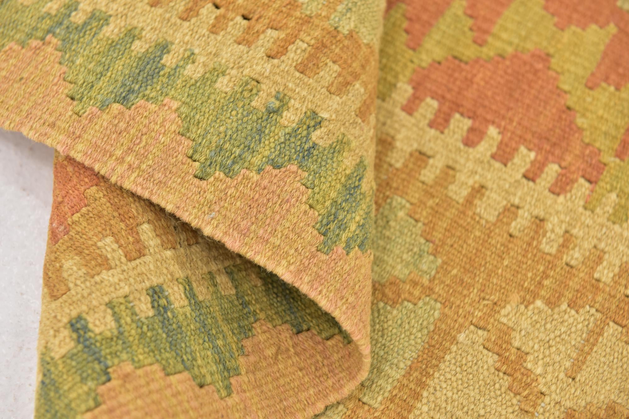 3' 2 x 5' Hand Woven Kilim Waziri Wool Rug